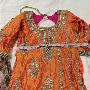 Punjabi Orange and Pink Salwar Kameez